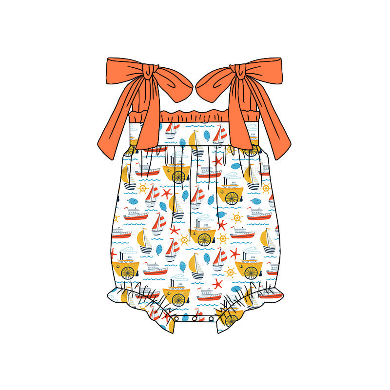 Newborn Baby Girls Sailboat Romper Pre-order