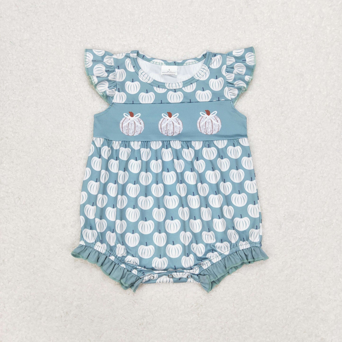 Baby Girls Fall Pumpkin Sibling Outfit and Romper