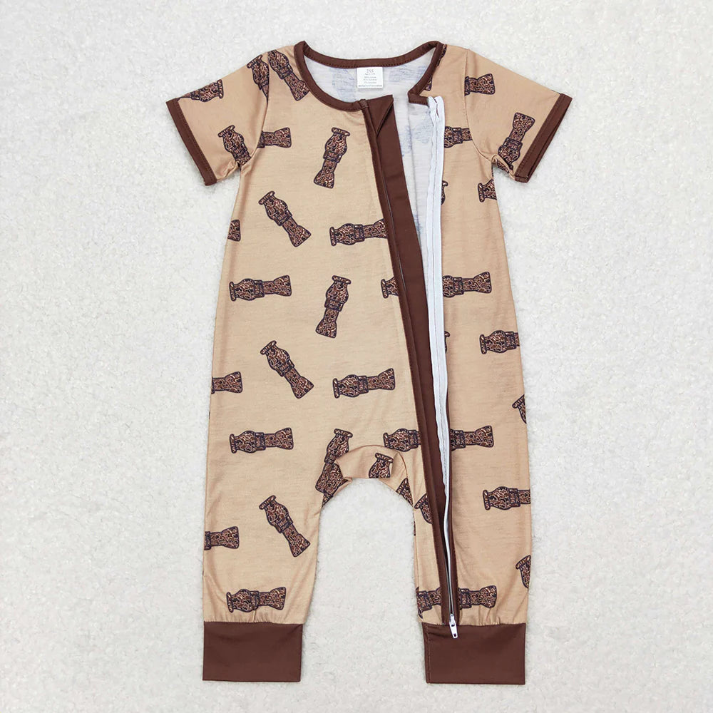 SR1900 USA Shop Baby Infant Boys Duck Call Camo Bamboo Zip Romper