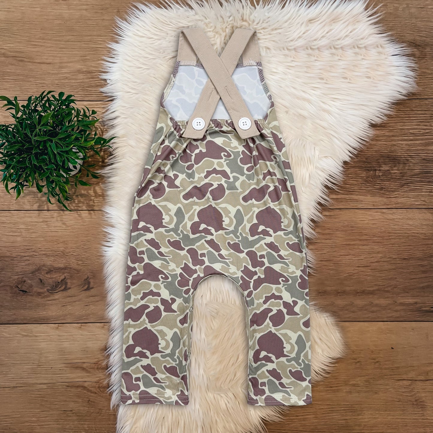 USA SHop Baby Sibling Reindeer Camo Jumpsuit