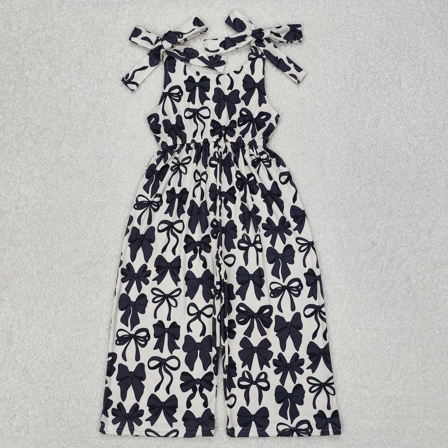 Baby Girls Sister Sibling Strap Black Bows Clothes