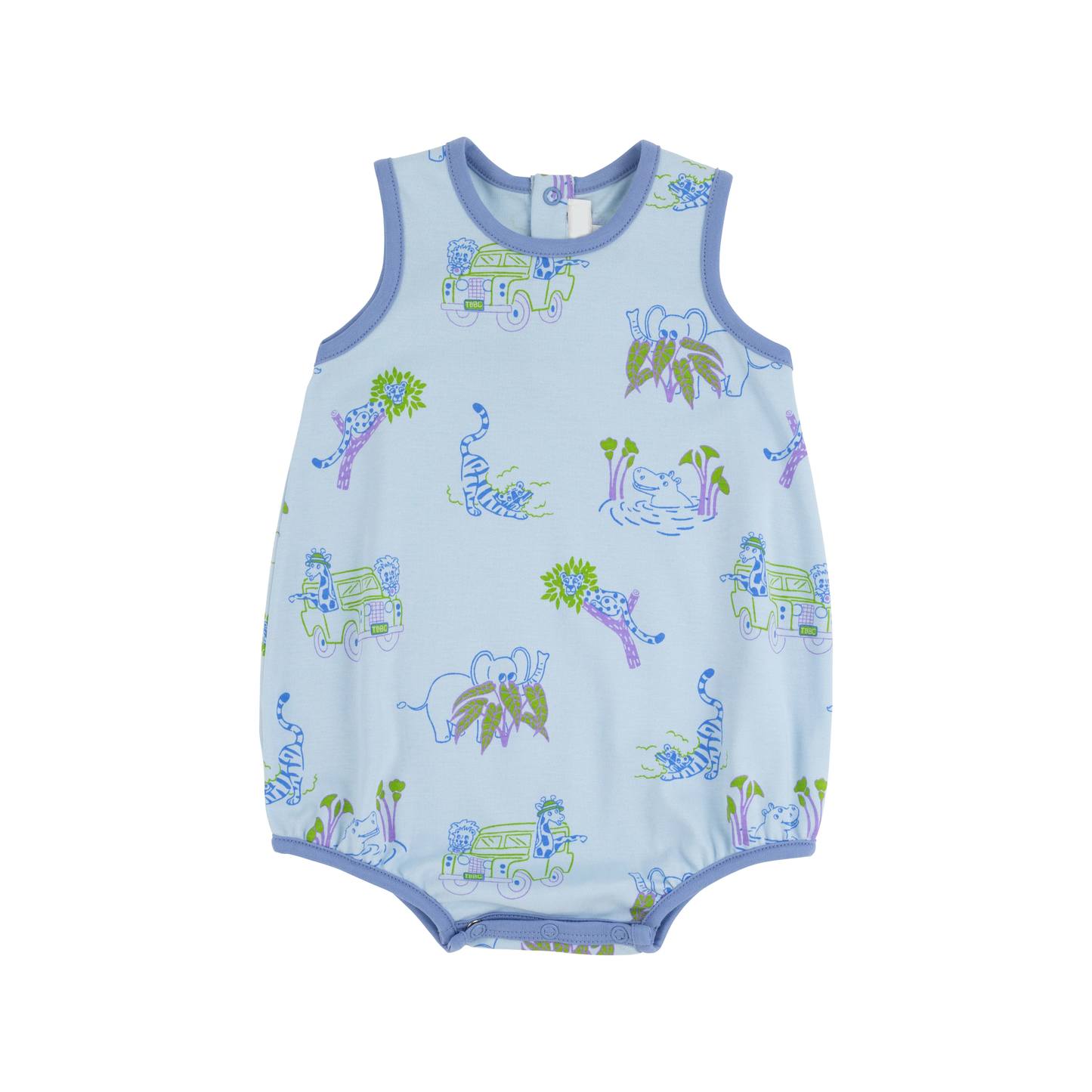 Baby Boys Lavender Sleeveless Animals Rompers Preorder