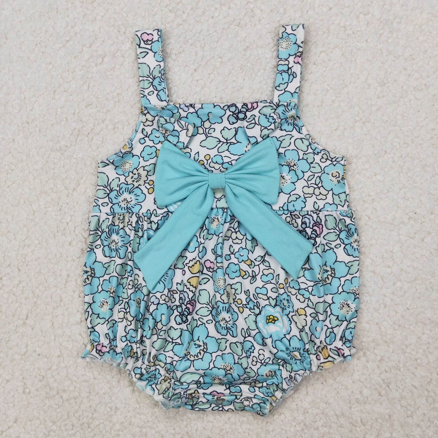 Baby Girls Sibling Blue Floral Dress & Romper