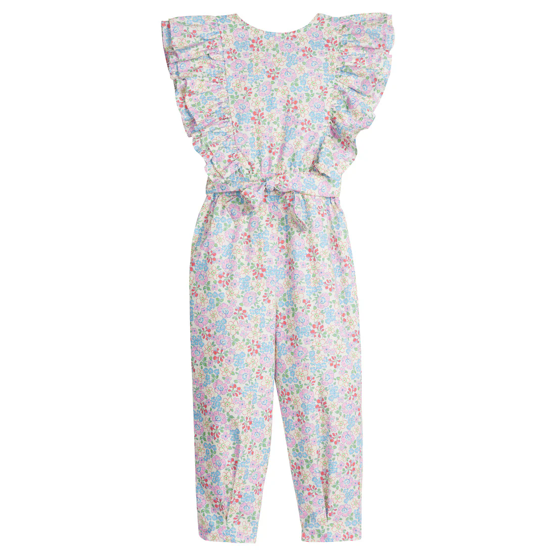 Bay Girls Pink Flutter Sleeves Floral Print Jumpsuits Preorder