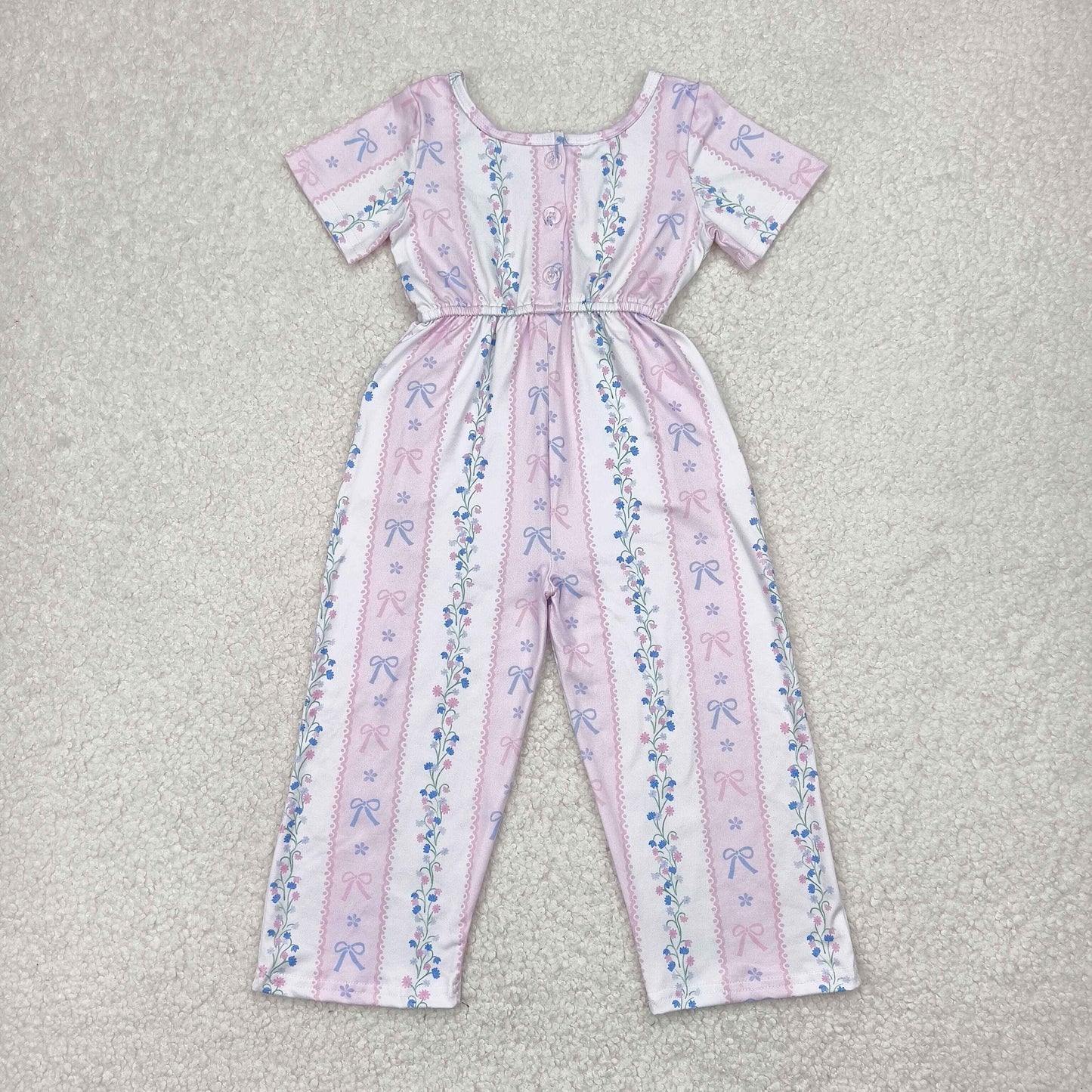 Sibling Baby Girls Short Sleeve Jumpsuit