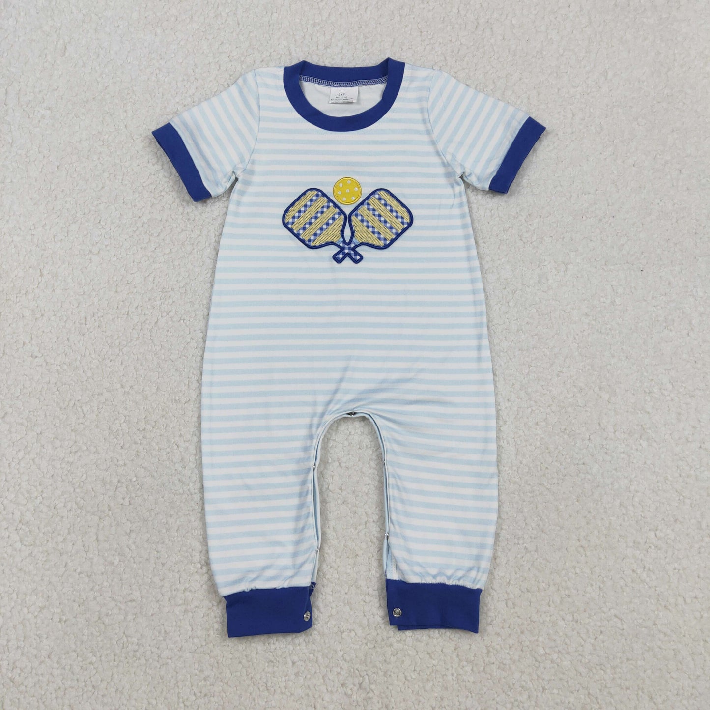 Baby Girls Sibling Embroidery Tennis Racket Pants Set / Romper