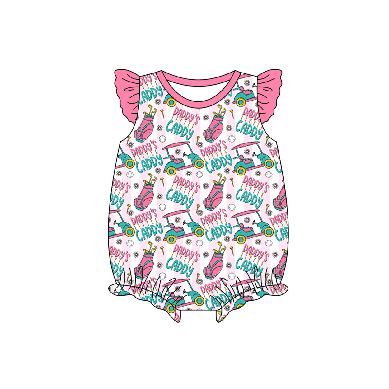 SR3489 Daddy's Caddy Girls Bubble Romper Preorder