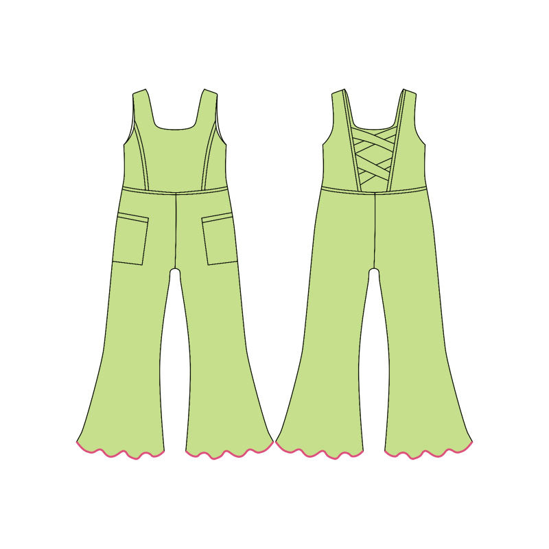 SR3604 baby girls green active jumpsuit preorder