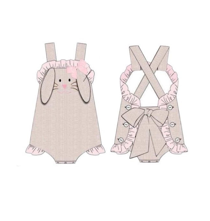 SR3631Baby girls bunny romper preorder