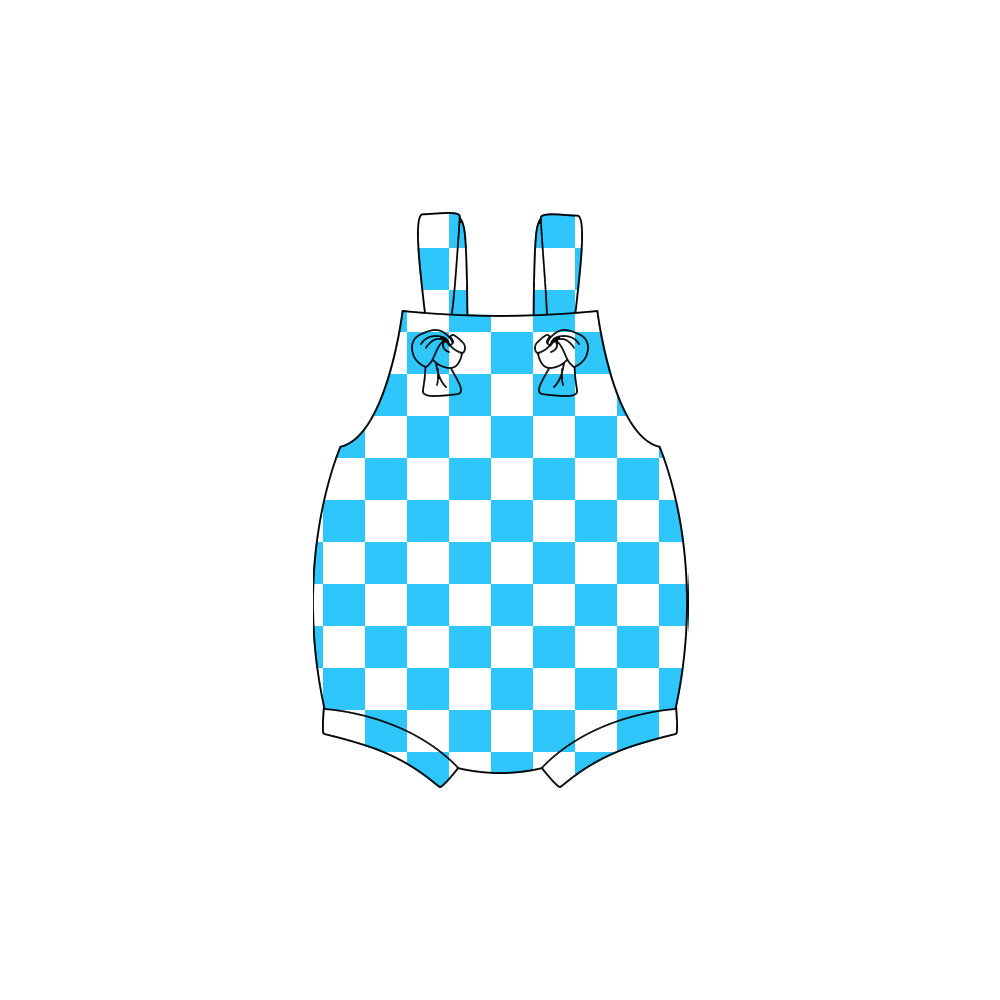 SR3639 Baby Boys Blue Checked romper preorder