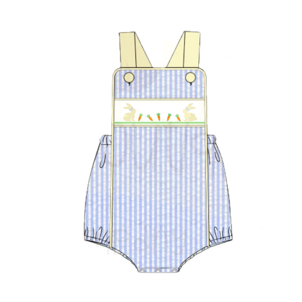 SR3647 baby boys easter buunny blue romper preorder
