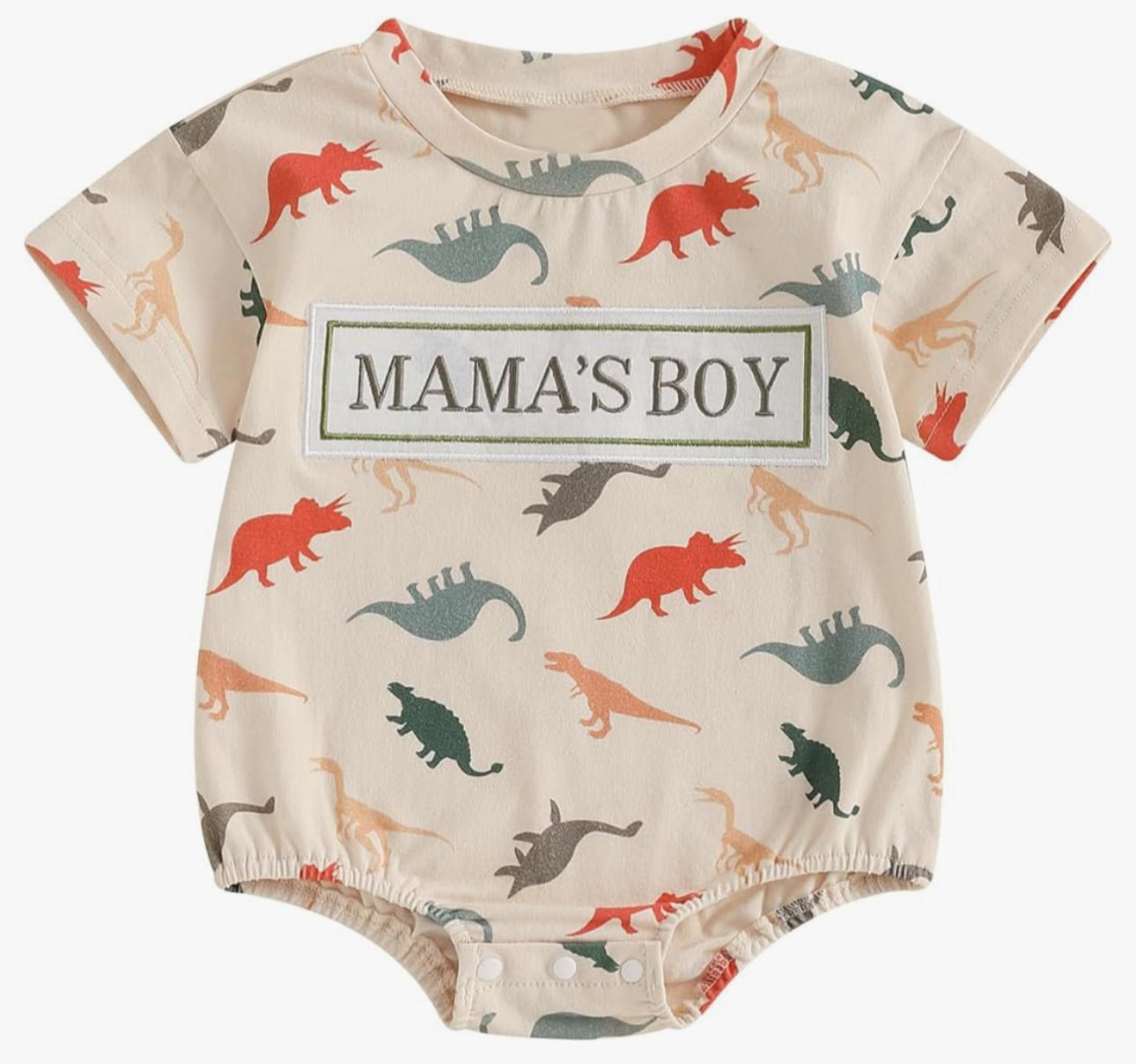 SR3721 Mama's Boy Dinosaur Short Sleeve Romper
