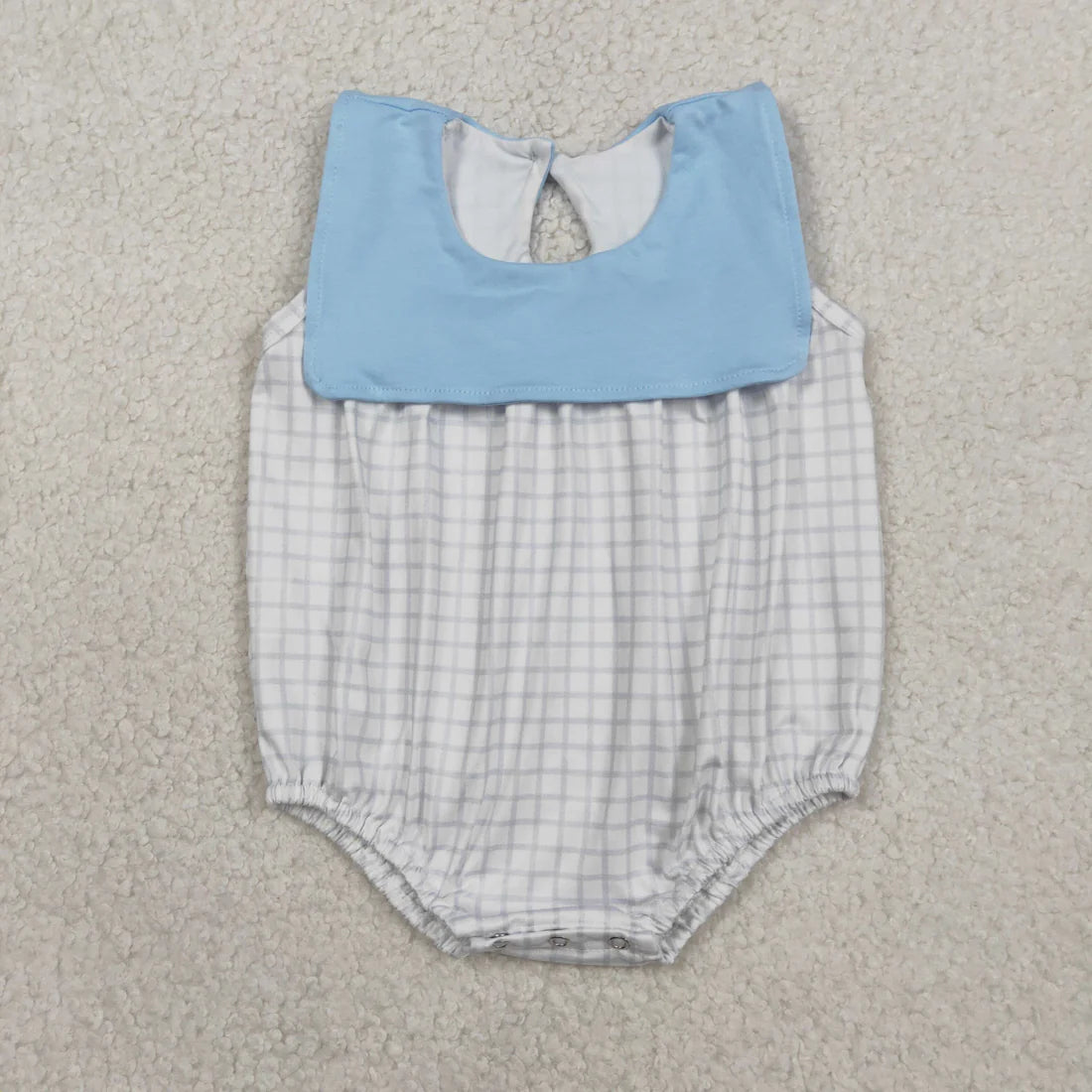 Sibling Baby Boys Blue Top With Pocket Shorts Outfit /Bubble Romper