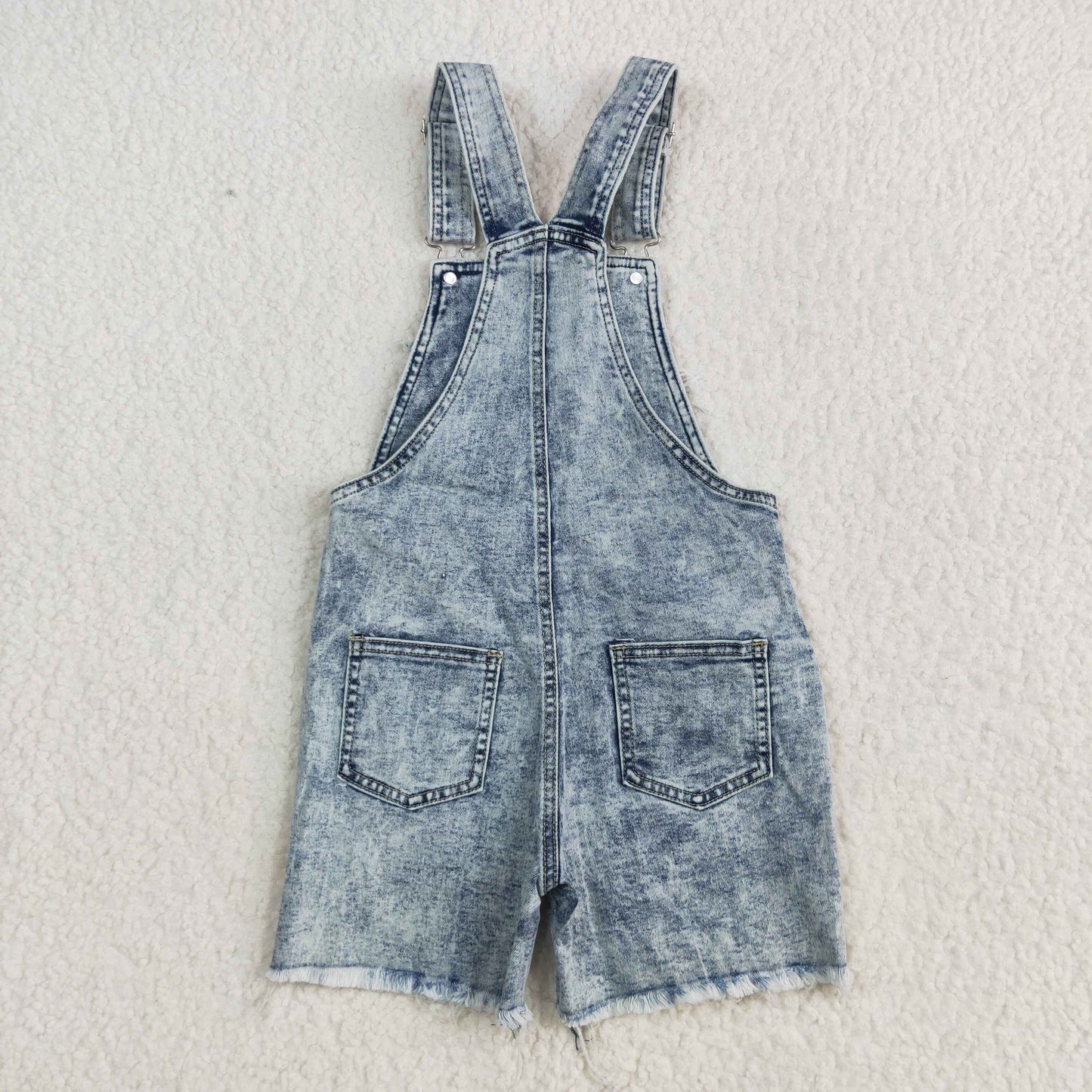 SS0023 Baby Girls Highland Cow Denim Overall