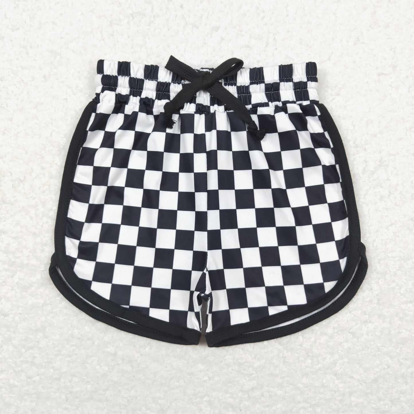 Black Checked Mommy and Me Shorts
