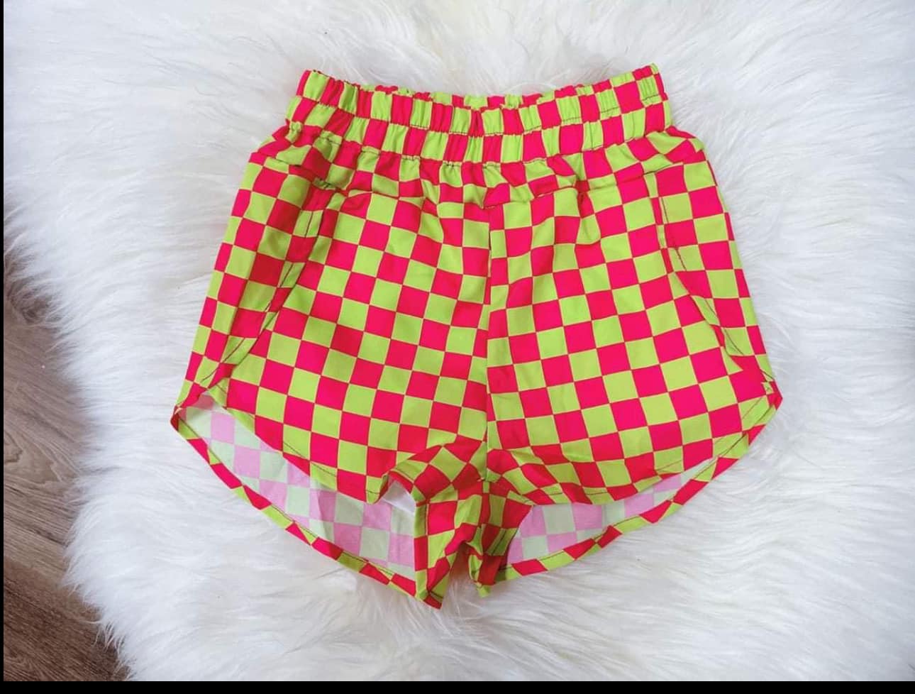 Adult Women Checked Milk Silk Shorts Preorder