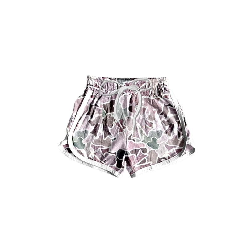 Baby Girls Lavender Camo Bows Valentines Shorts Preorder