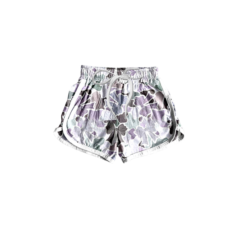 Baby Girls Purple Camo Bows Valentines Shorts Preorder