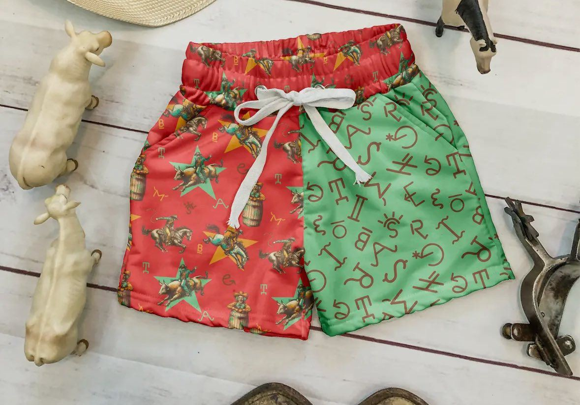 SS0596 Baby Boys Western Rodeo Shorts Preorder