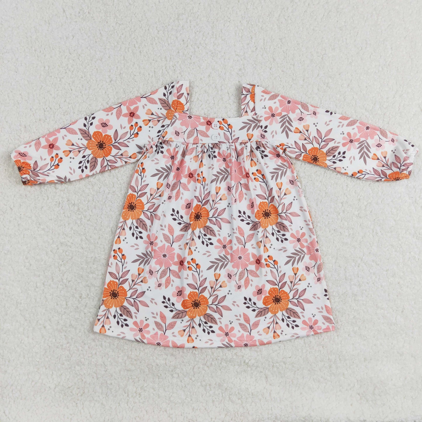 Kids Girls Fall Floral Long Sleeve Dress