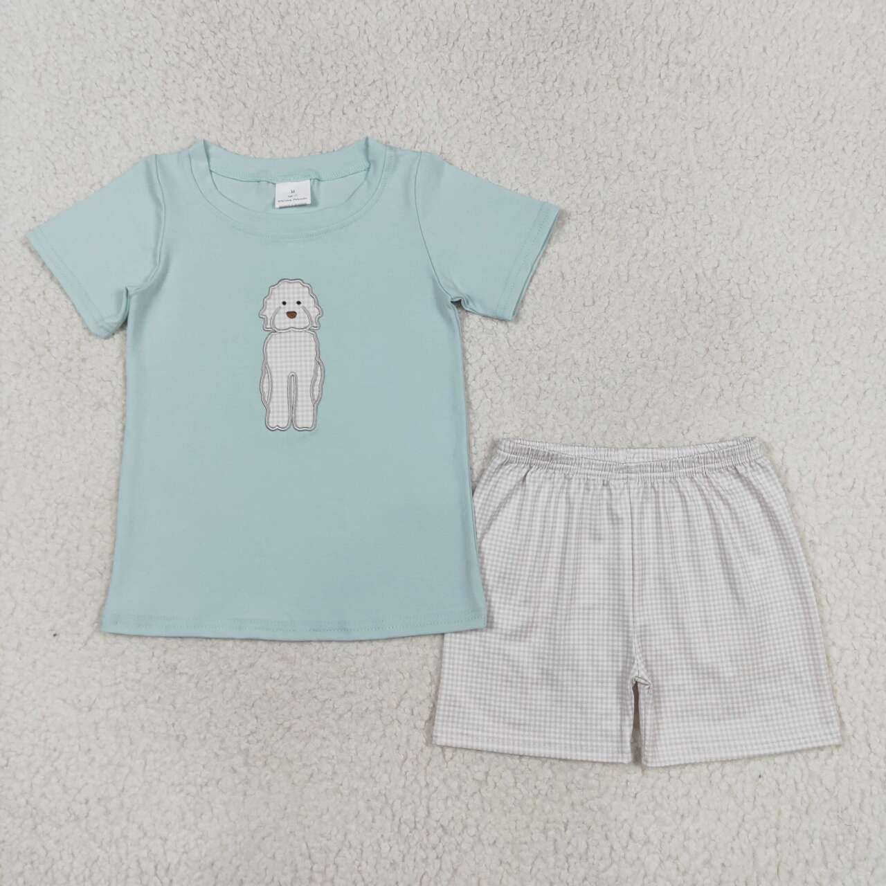 Baby Boys Embroidery Dog Shorts Set