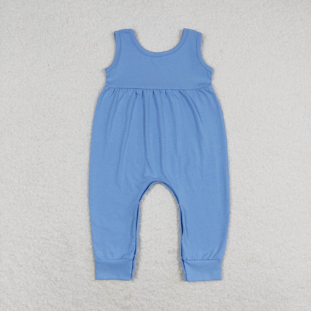 Newborn Baby Girls Blue Sleeveless Romper