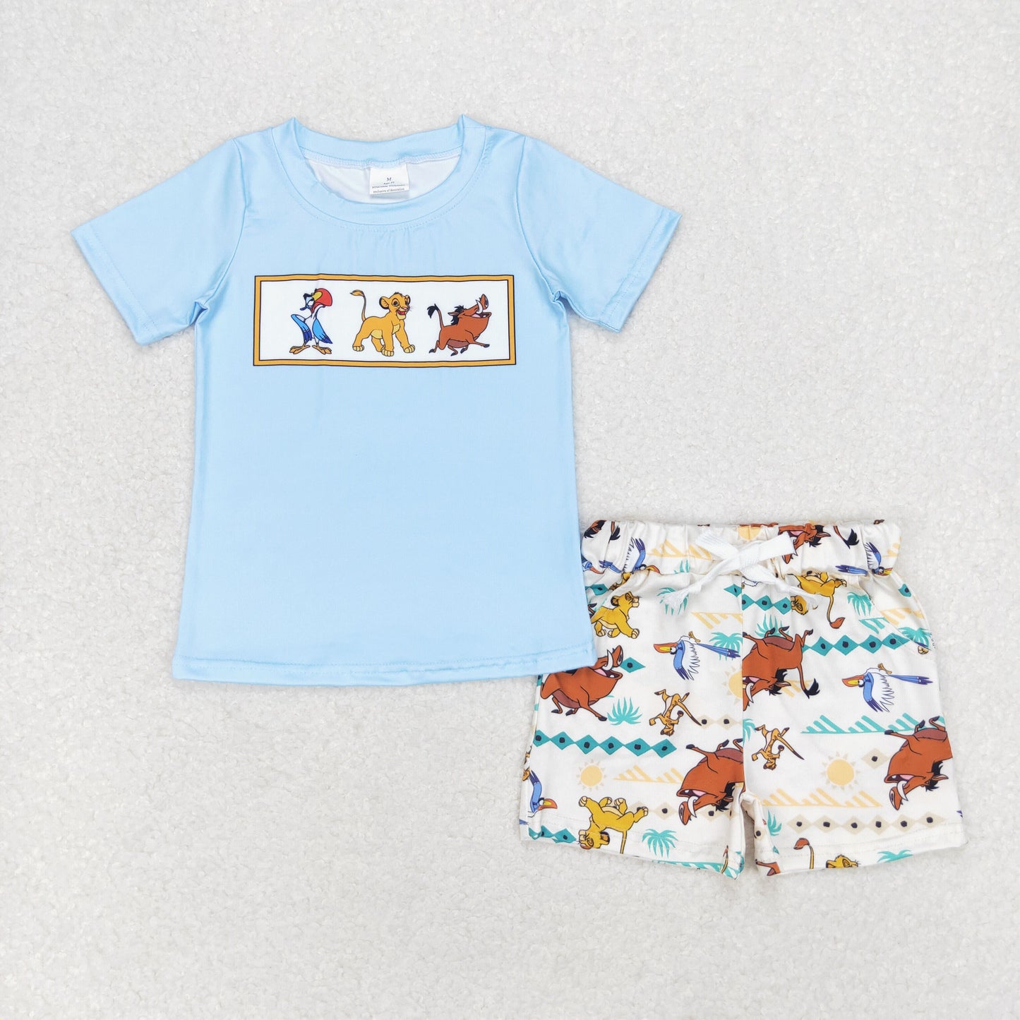 Baby Boys Cartoon Lion Sumer Shorts Set