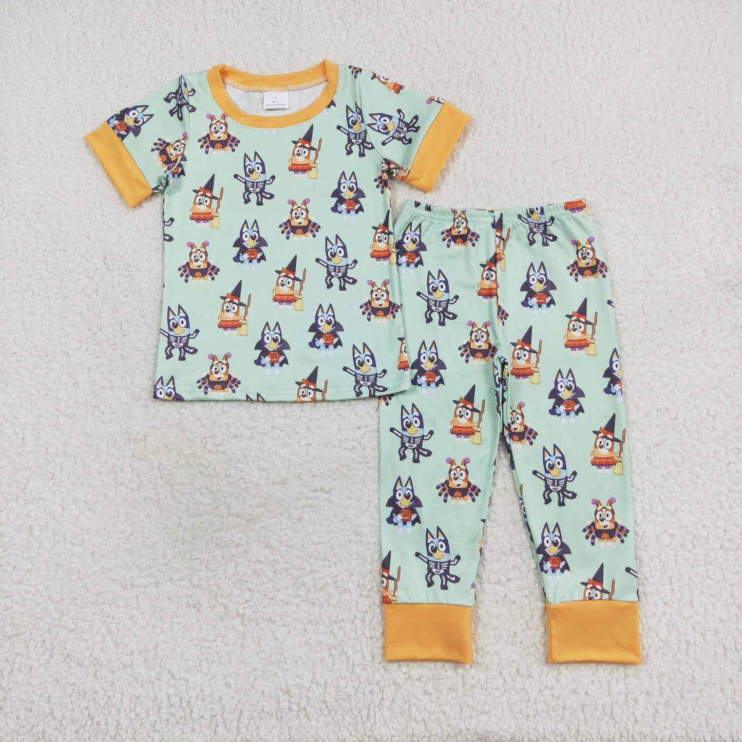 Kids Boys Cartoon Dog Pants Pajama Set