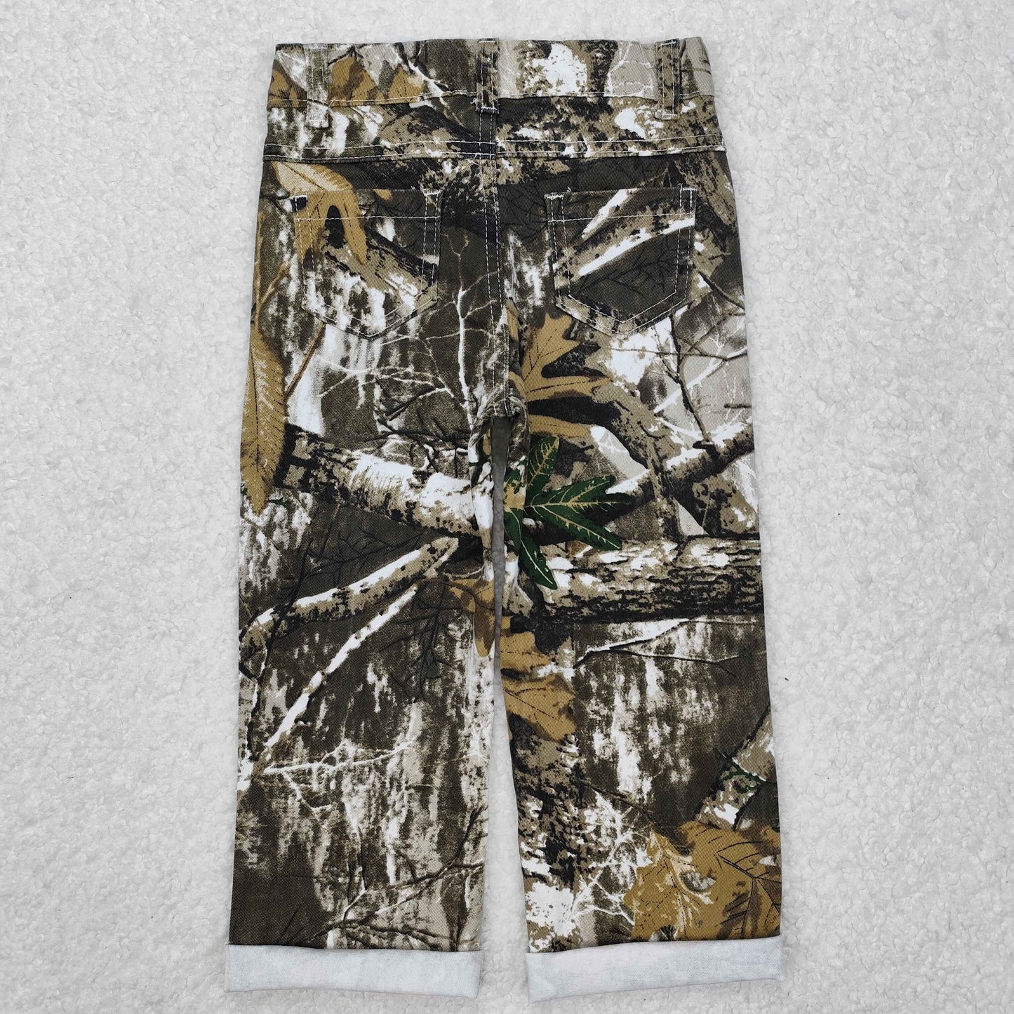 Baby Boys Olive Bottomland Camo Distressed Denim Pants
