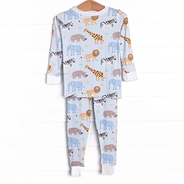 Kids Boys Zoo Pajama Set Blue Pre-order 3 MOQ