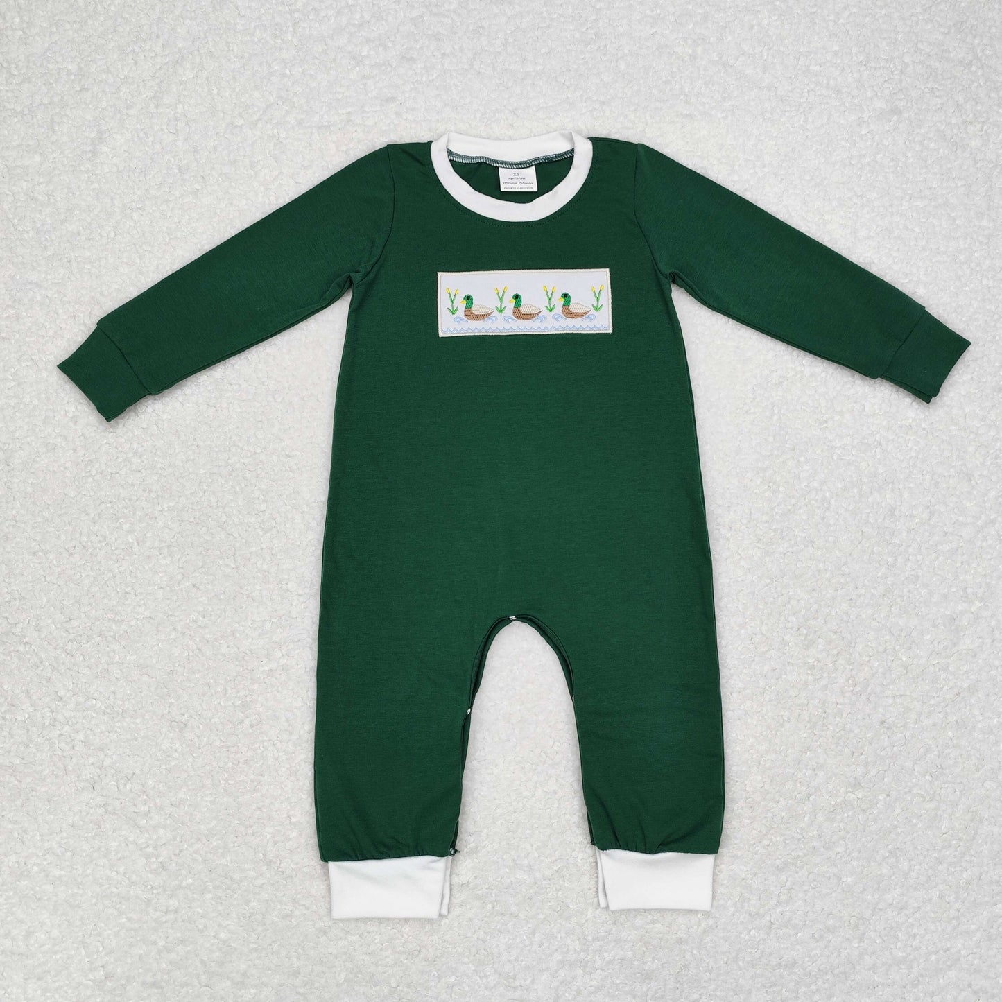 LR1465 Newborn Baby Boys Mallard Duck Romper