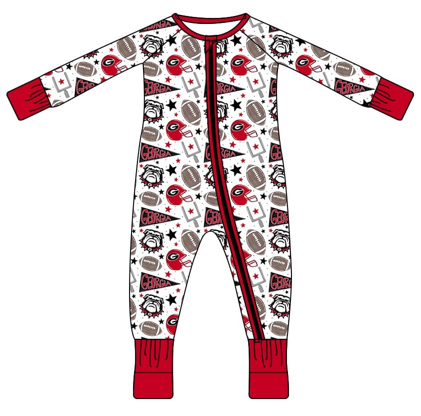 Baby Boys Sport Team Long Sleeve Zipper Romper Preorder 3 MOQ