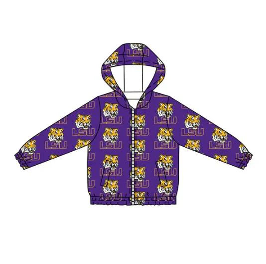 Preorder 5 MOQ Baby Boys LSU Tiger Long Sleeve Hoodie Top