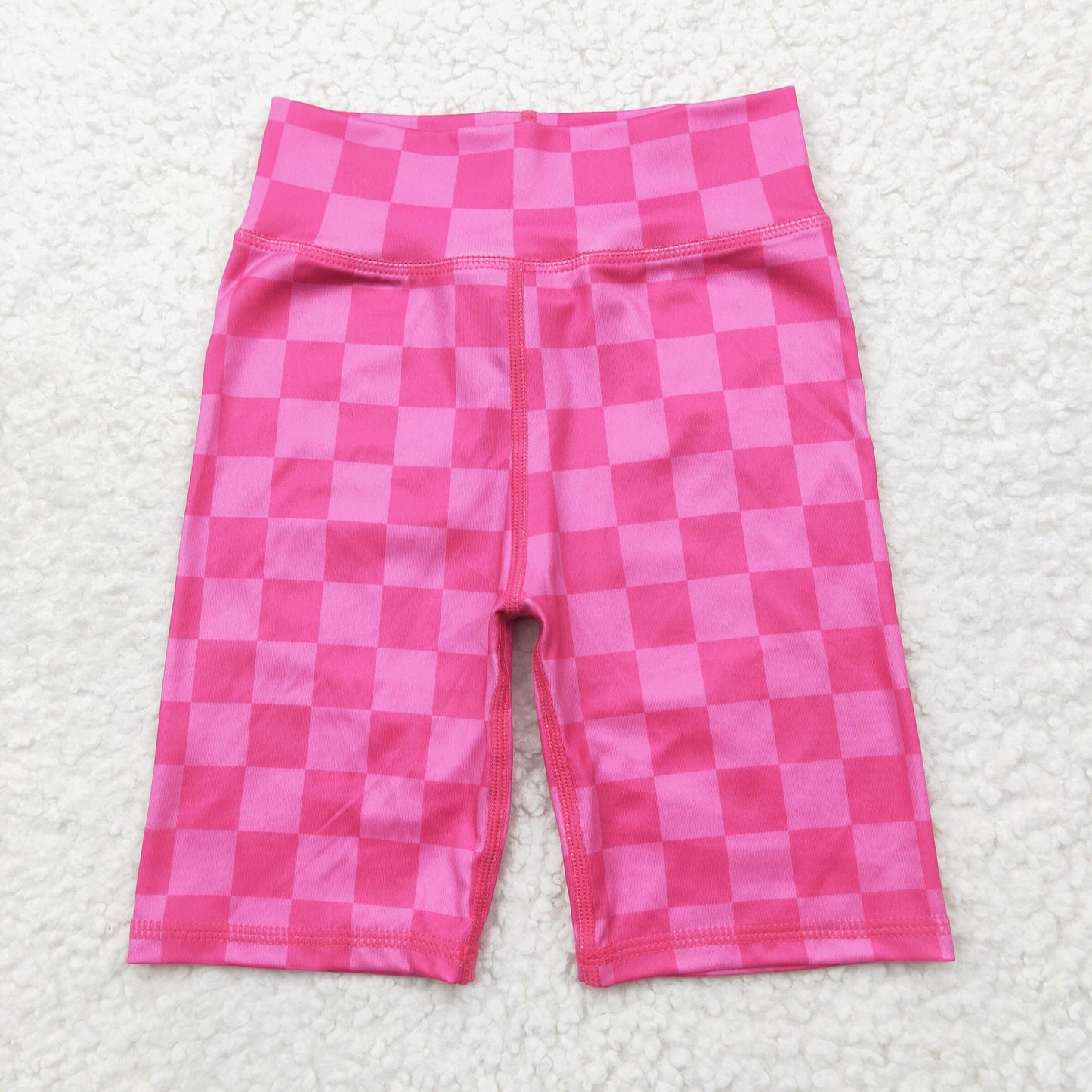 SS0538 Baby Girls Hot Pink Checked Biking Sorts