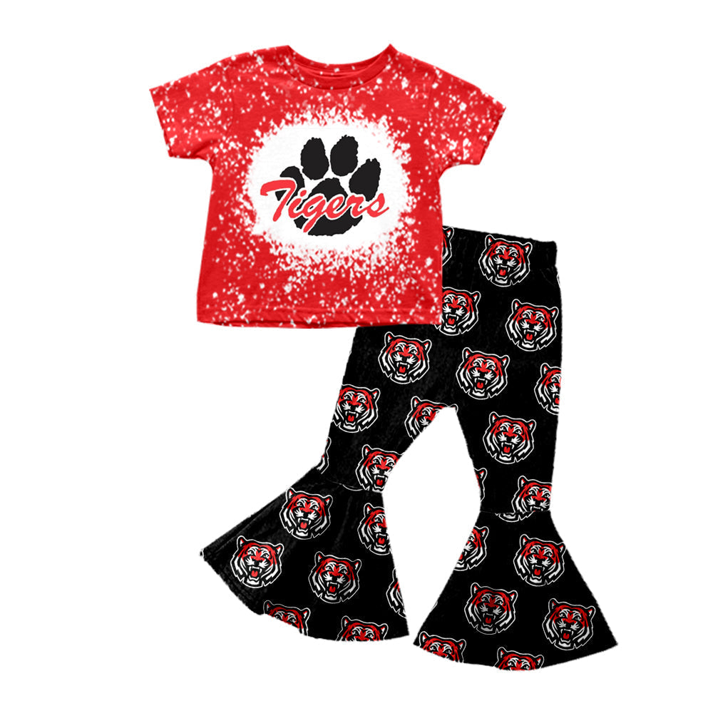 Kids Girls Tiger Football Team Bell Bottom Pants Set Preorder 3 MOQ