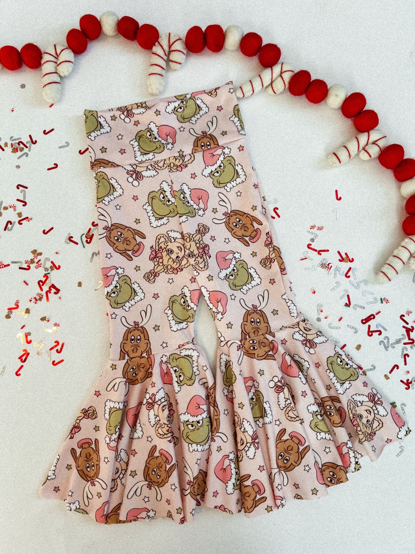 Baby Girls Christmas Green Face Bell Botton Pants 5 MOQ Preorder