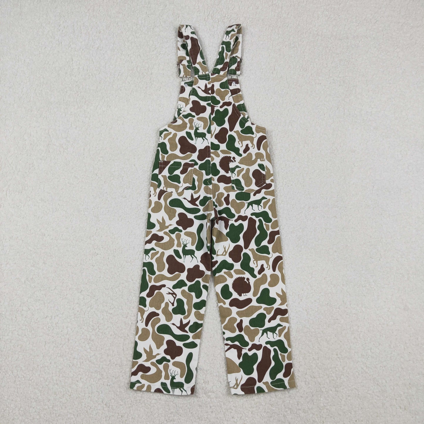 P0828 Baby Boys Camo Hunting Deer Denim Overall