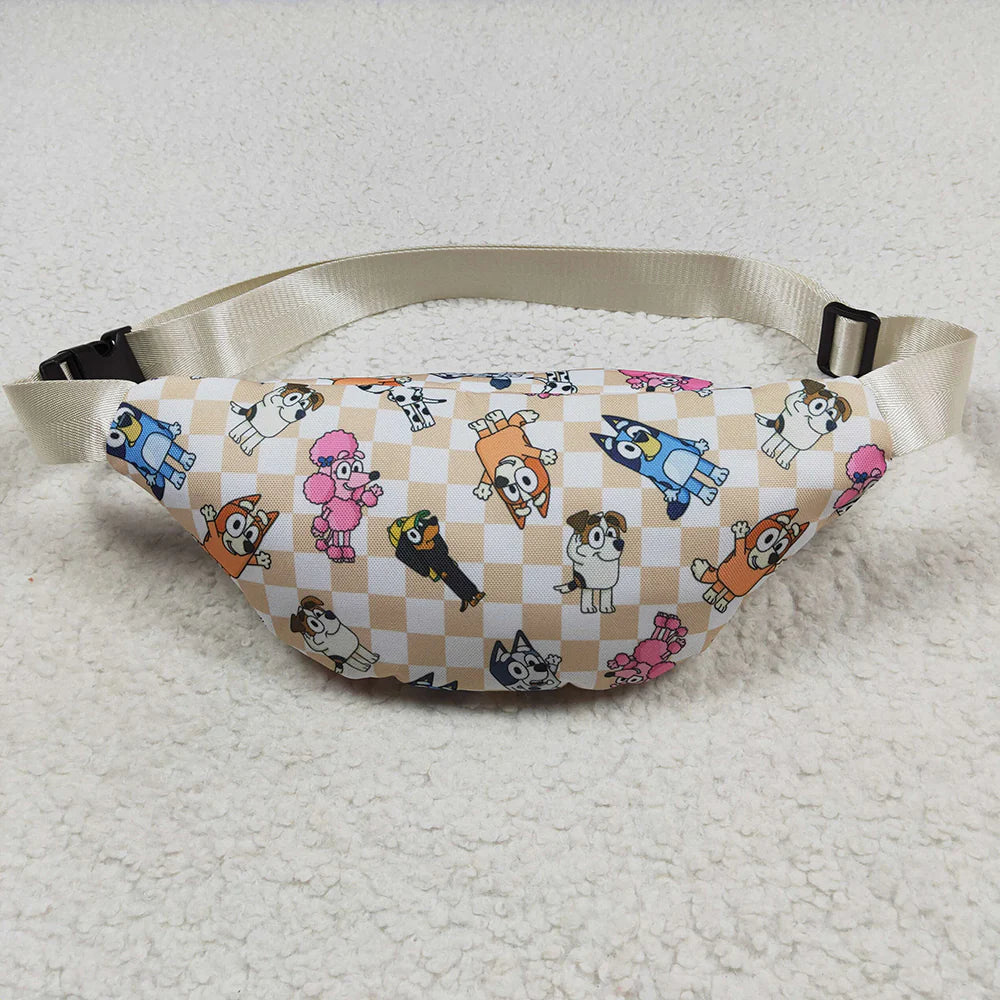 USA Shop Baby Girls Dogs Checkered Small Fanny Bags