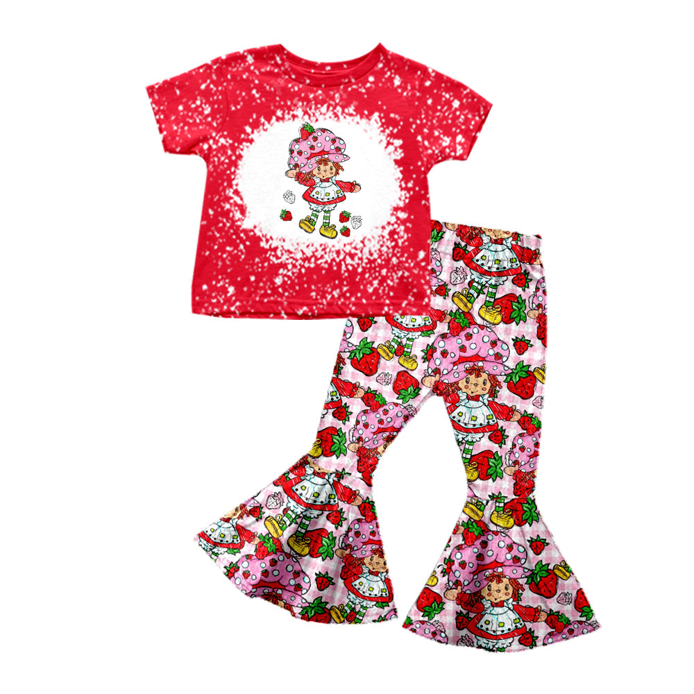 Kids Girls Strawberry Baby Bell Bottom Pants Set 3 MOQ Pre-order