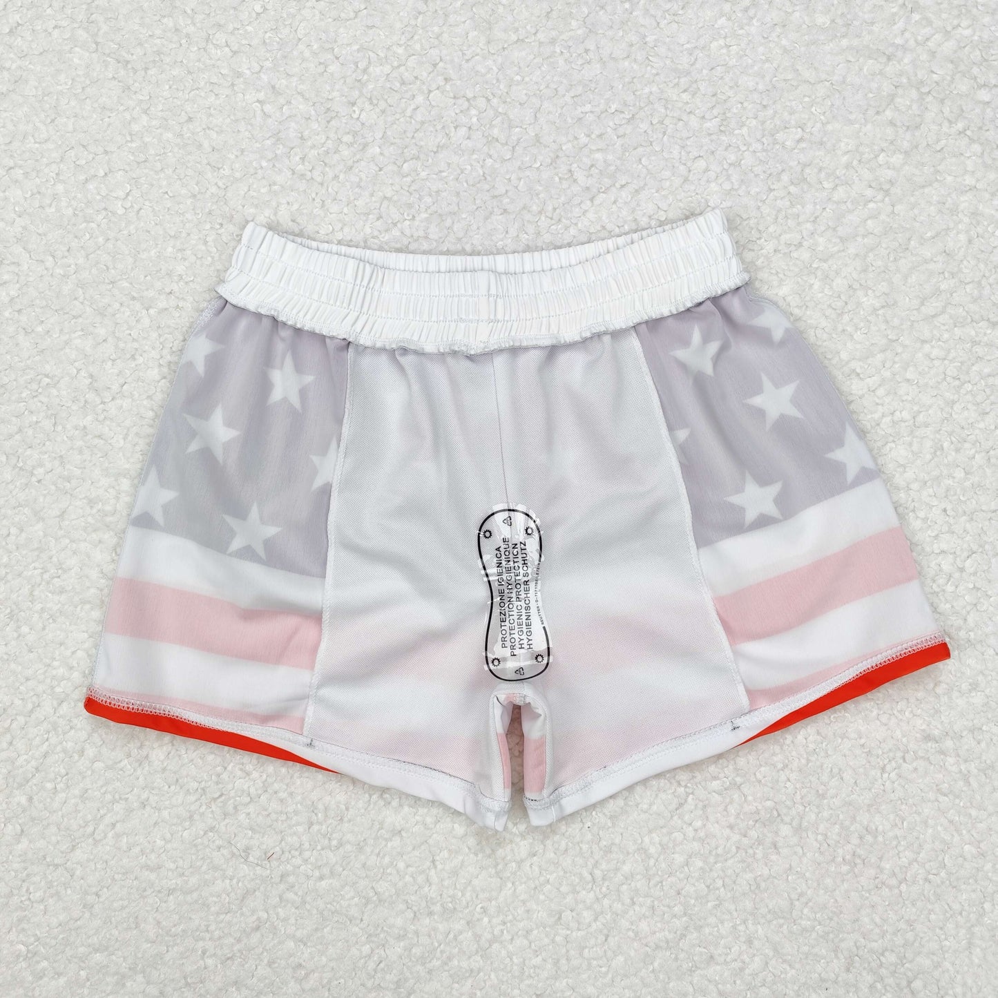 Kids Boys Blue Stars Red Stripe Print Swimming Trunks Summer Shorts