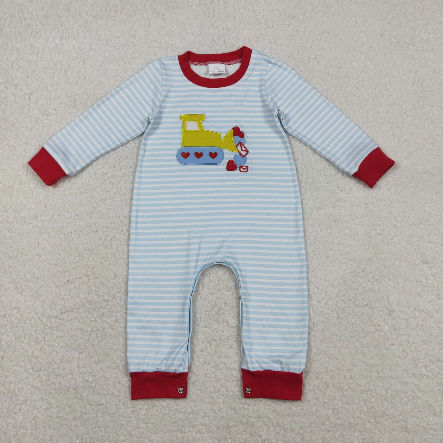 LR2708 Baby Boys Valentine's Day Love Letter Long Sleeve Romper