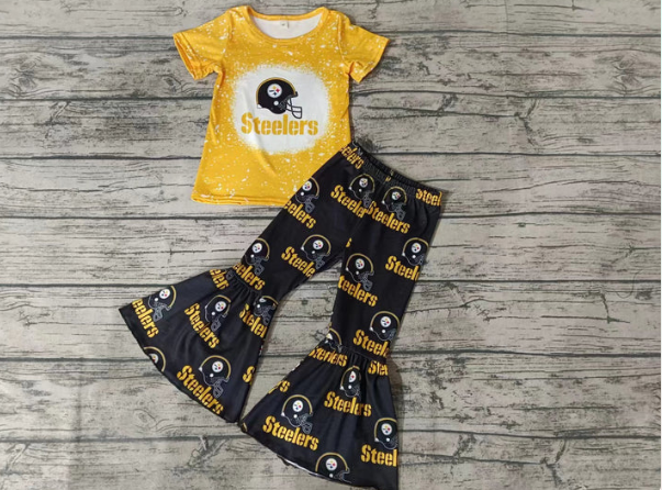 Baby Girls Sport Team Steelers Bell Bottom Pants Set Deadline :23 th Sept