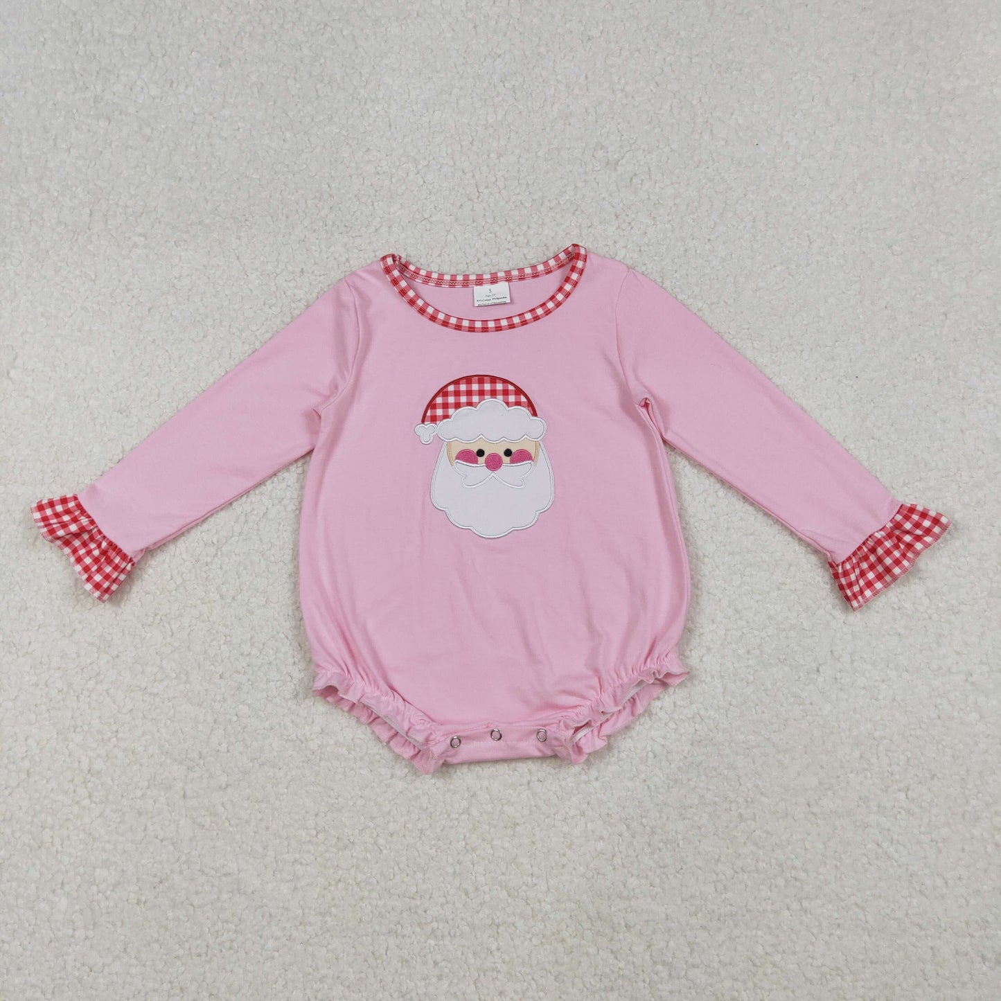 Newborn Baby Girls Christmas Santa Pink Romper
