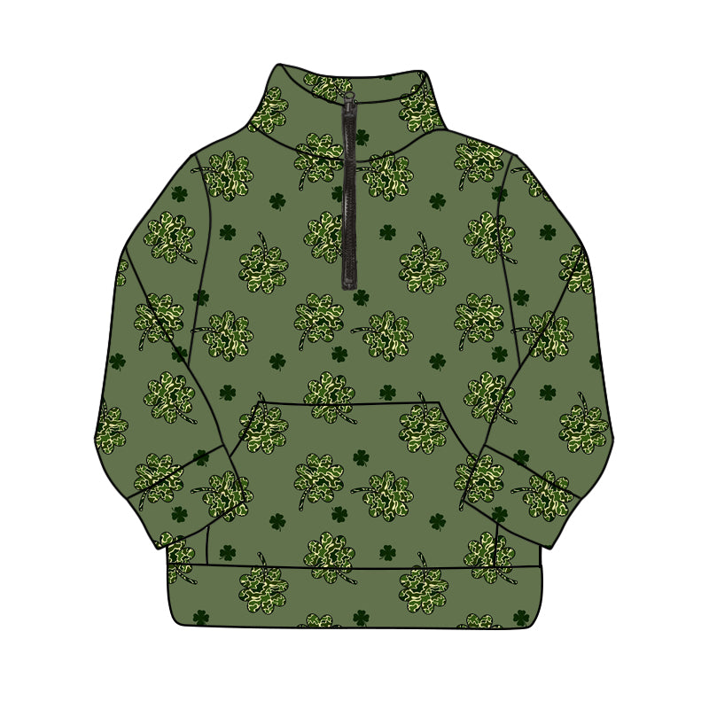 Baby Boys Camo Lucky Zipper Pullover Top 5 MOQ Preorder )