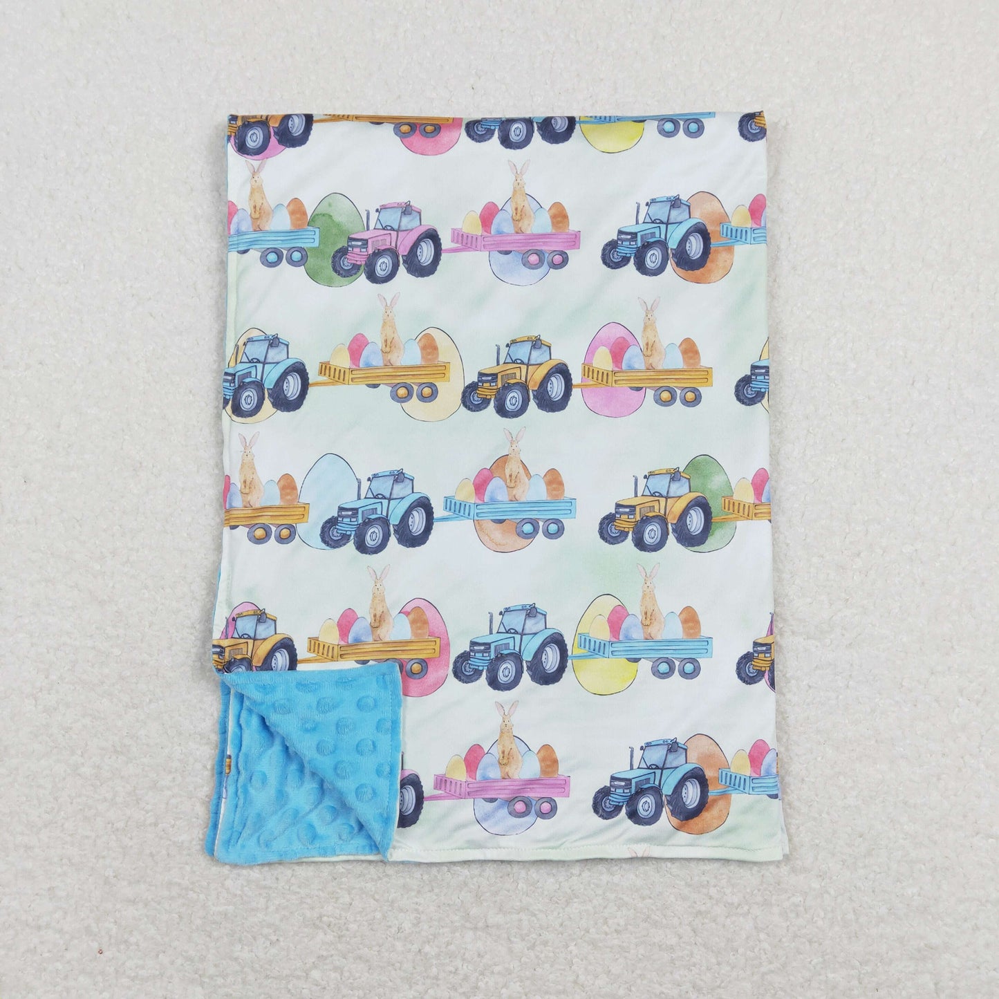 Baby Boys Blue Bunny Eggs Easter Blankets