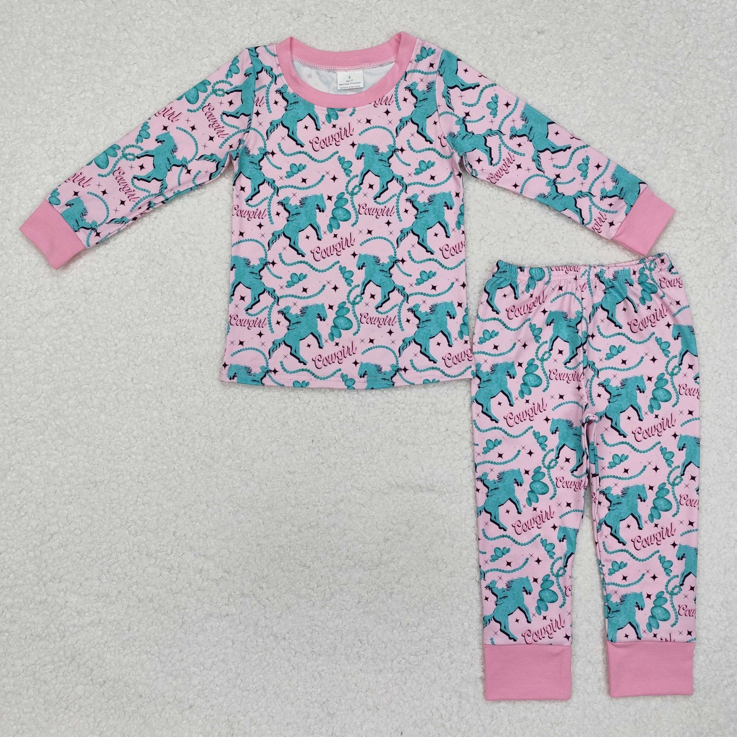 GLP1911 Baby Cowgirl Rodeo Long Sleeve Western Pajama Set