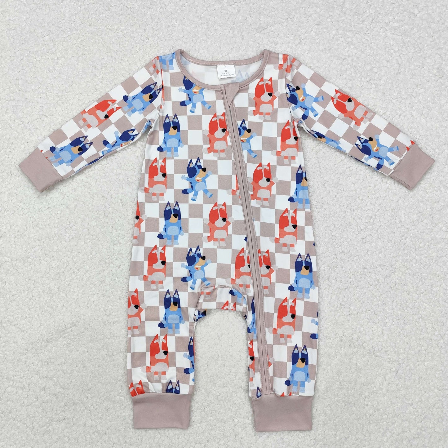 Baby Boys Cartoon Dog Long Sleeve Zip Romper