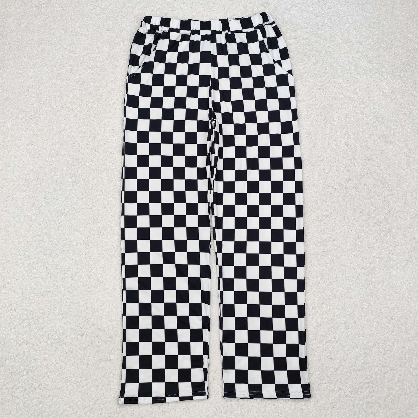 Adult Women Black Checker Pants