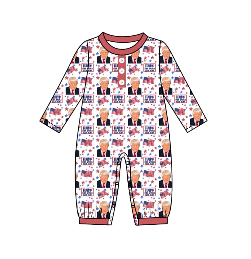 Baby Boys Trump Long Sleeve Romper Preorder 5 MOQ