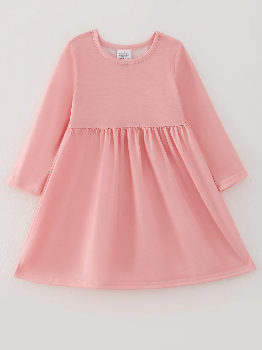 Baby Girls Pink Long Sleeve Dress 5 MOQ Preorder